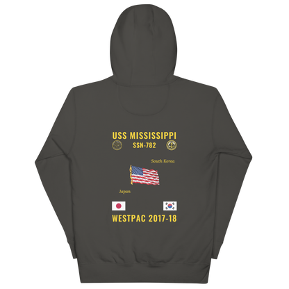 USS Mississippi (SSN-782) 2017-18 WestPac Cruise Hoodie