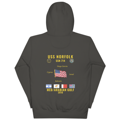 USS Norfolk (SSN-714) 2010 Med/Arabian Gulf Cruise Hoodie