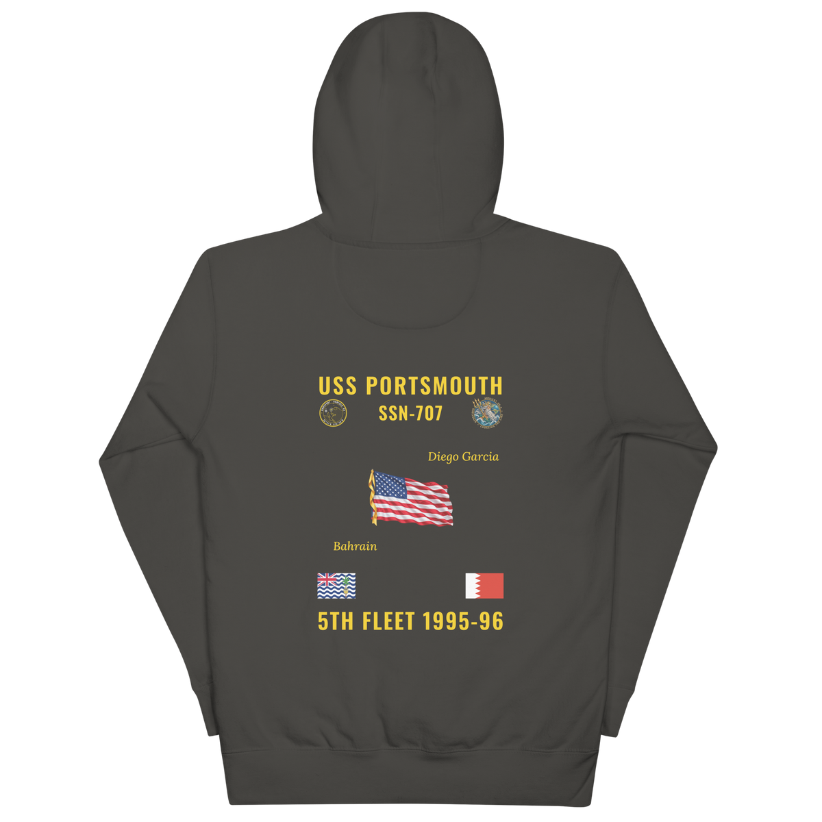 USS Portsmouth (SSN-707) 1995-96 5th Fleet Cruise Hoodie