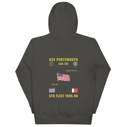 USS Portsmouth (SSN-707) 1995-96 5th Fleet Cruise Hoodie