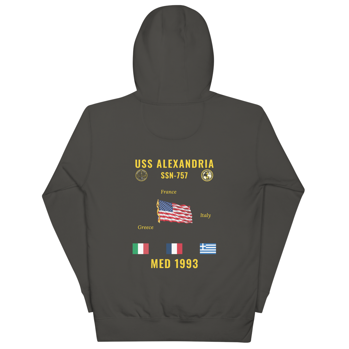 USS Alexandria (SSN-757) 1993 Med Cruise Hoodie