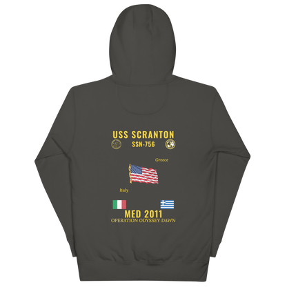 USS Scranton (SSN-756) 2011 Med Cruise Hoodie