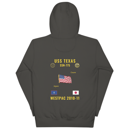 USS Texas (SSN-775) 2010-11 WestPac Cruise Hoodie