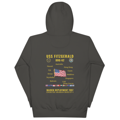 USS Fitzgerald (DDG-62) 1997 Maiden Deployment Cruise Hoodie