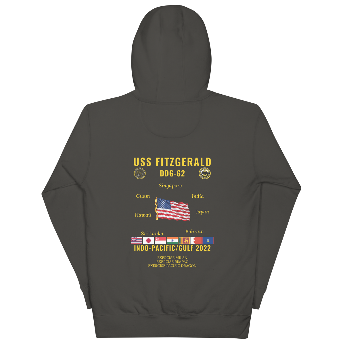 USS Fitzgerald (DDG-62) 2022 Indo-pacific/Gulf Cruise Hoodie