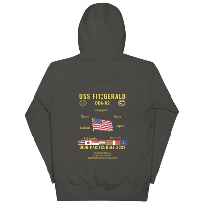 USS Fitzgerald (DDG-62) 2022 Indo-pacific/Gulf Cruise Hoodie