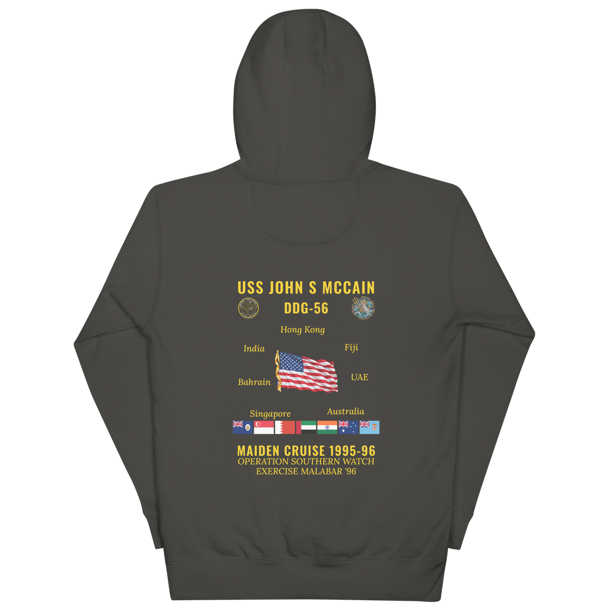 USS John S McCain (DDG-56) 1995-96 Maiden Cruise Hoodie