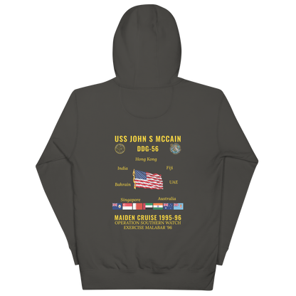 USS John S McCain (DDG-56) 1995-96 Maiden Cruise Hoodie