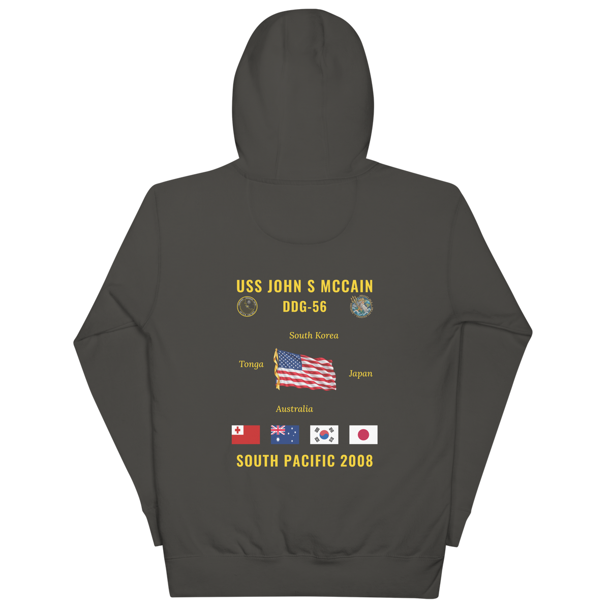 USS John S McCain (DDG-56) 2008 South Pacific Cruise Hoodie