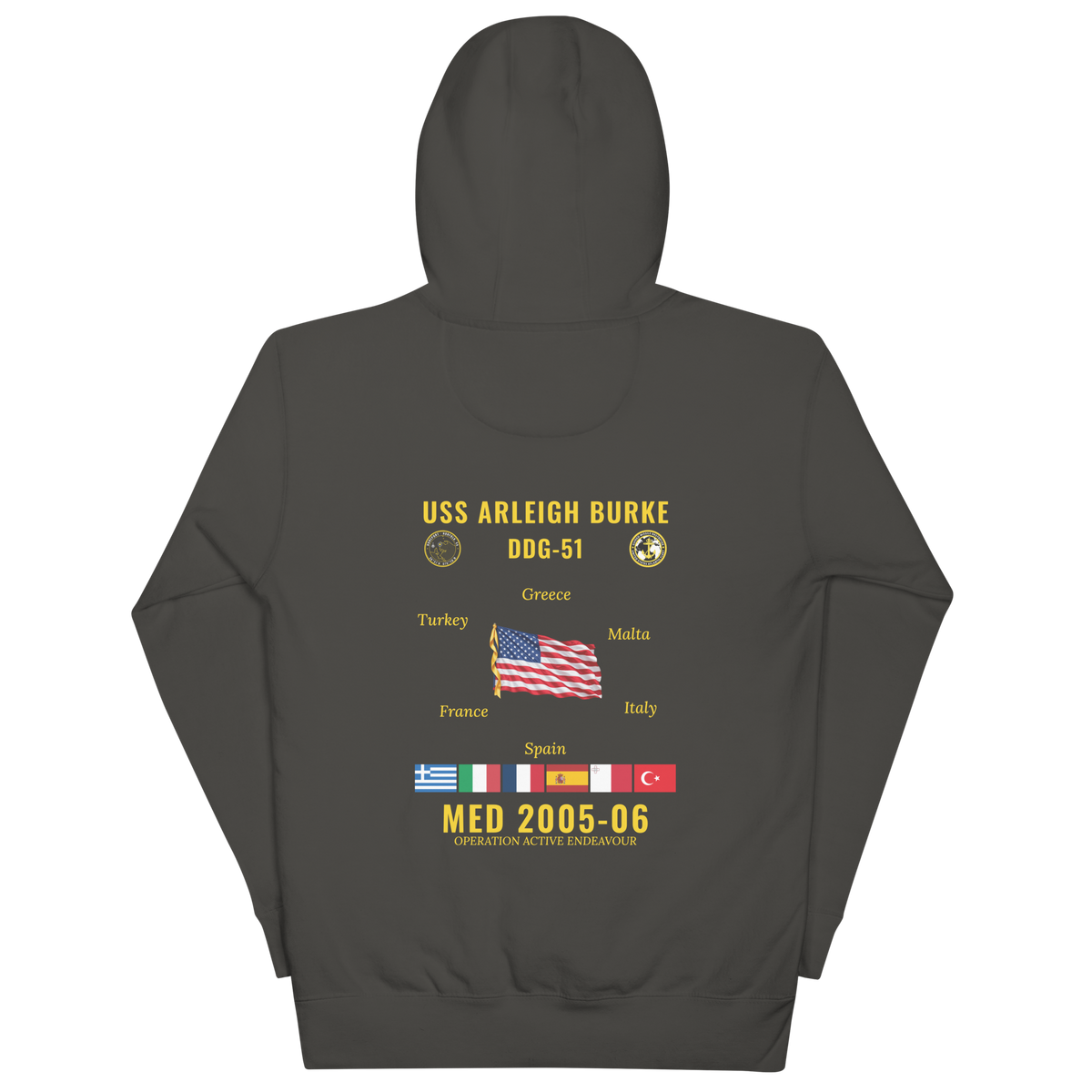 USS Arleigh Burke (DDG-51) 2005-06 Med Cruise Hoodie