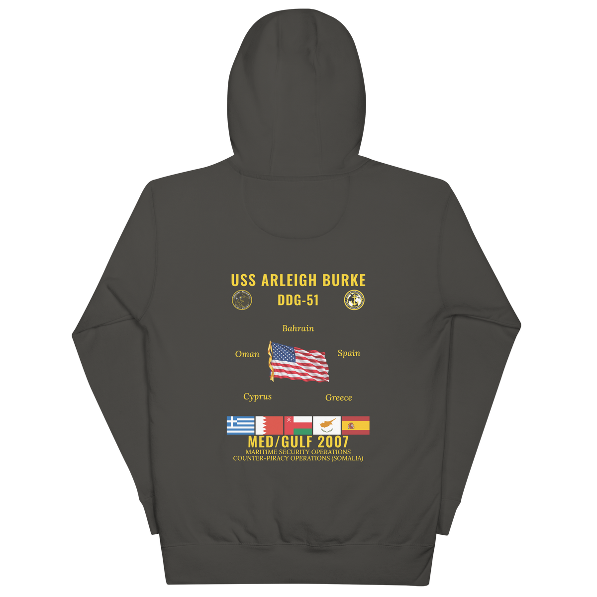 USS Arleigh Burke (DDG-51) 2007 Med/Gulf Cruise Hoodie