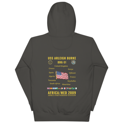 USS Arleigh Burke (DDG-51) 2009 Africa/Med Cruise Hoodie
