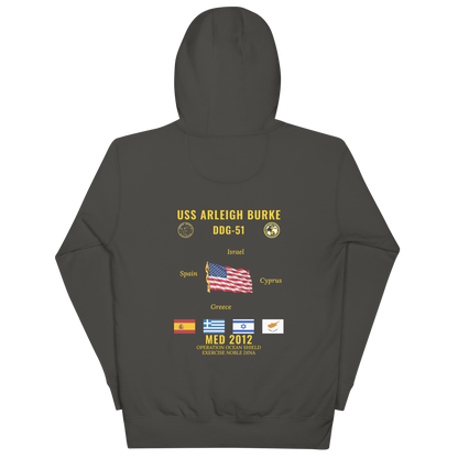 USS Arleigh Burke (DDG-51) 2012 Med Cruise Hoodie