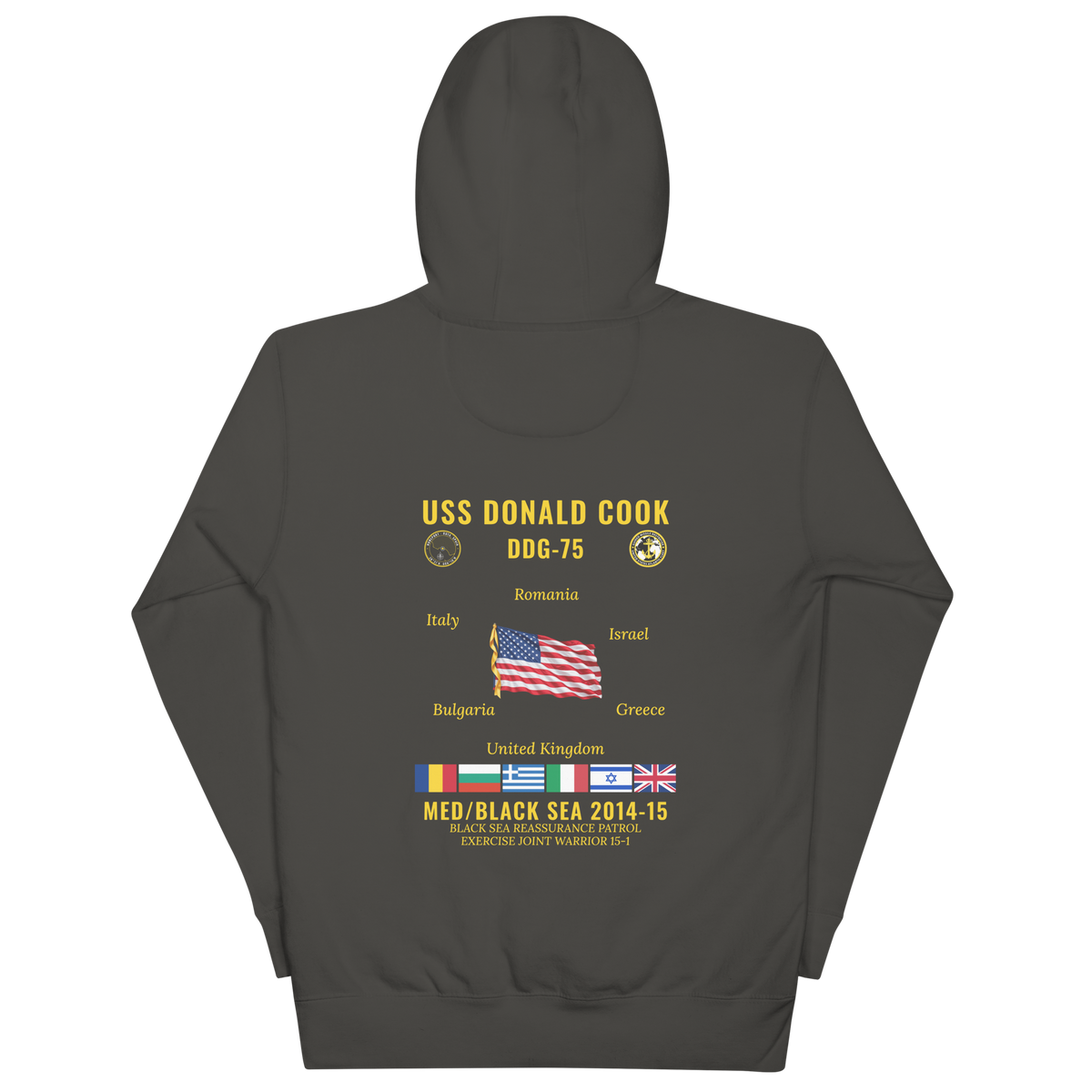 USS Donald Cook (DDG-75) 2014-15 Med/Black Sea Cruise Hoodie