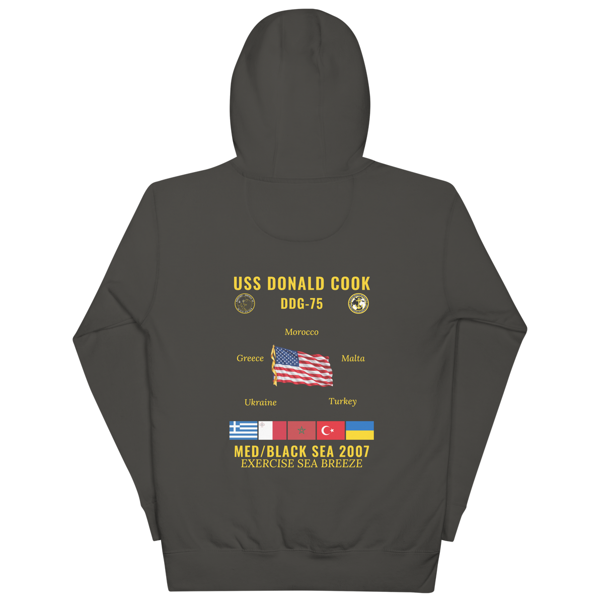 USS Donald Cook (DDG-75) 2007 Med/Black Sea Cruise Hoodie