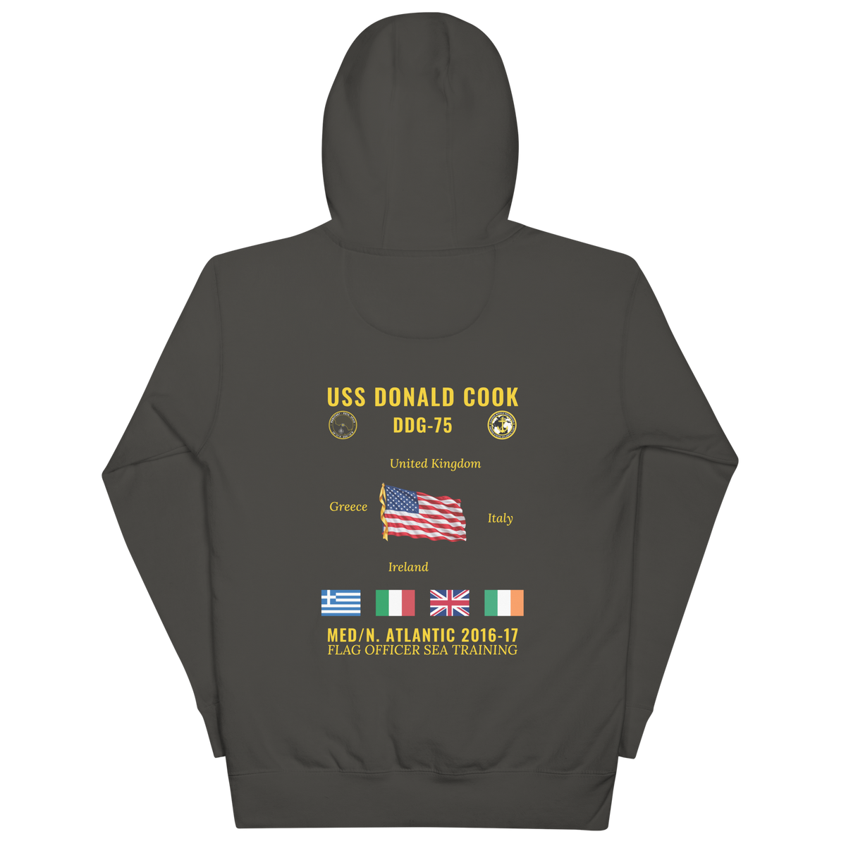 USS Donald Cook (DDG-75) 2016-17 Med/N. Atlantic Cruise Hoodie