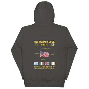 USS Donald Cook (DDG-75) 2016-17 Med/N. Atlantic Cruise Hoodie