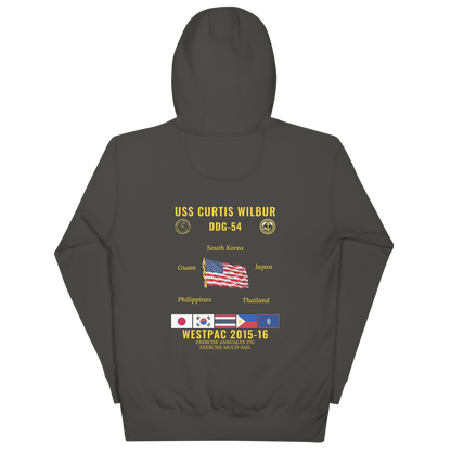 USS Curtis Wilbur (DDG-54) 2015-16 WestPac Cruise Hoodie