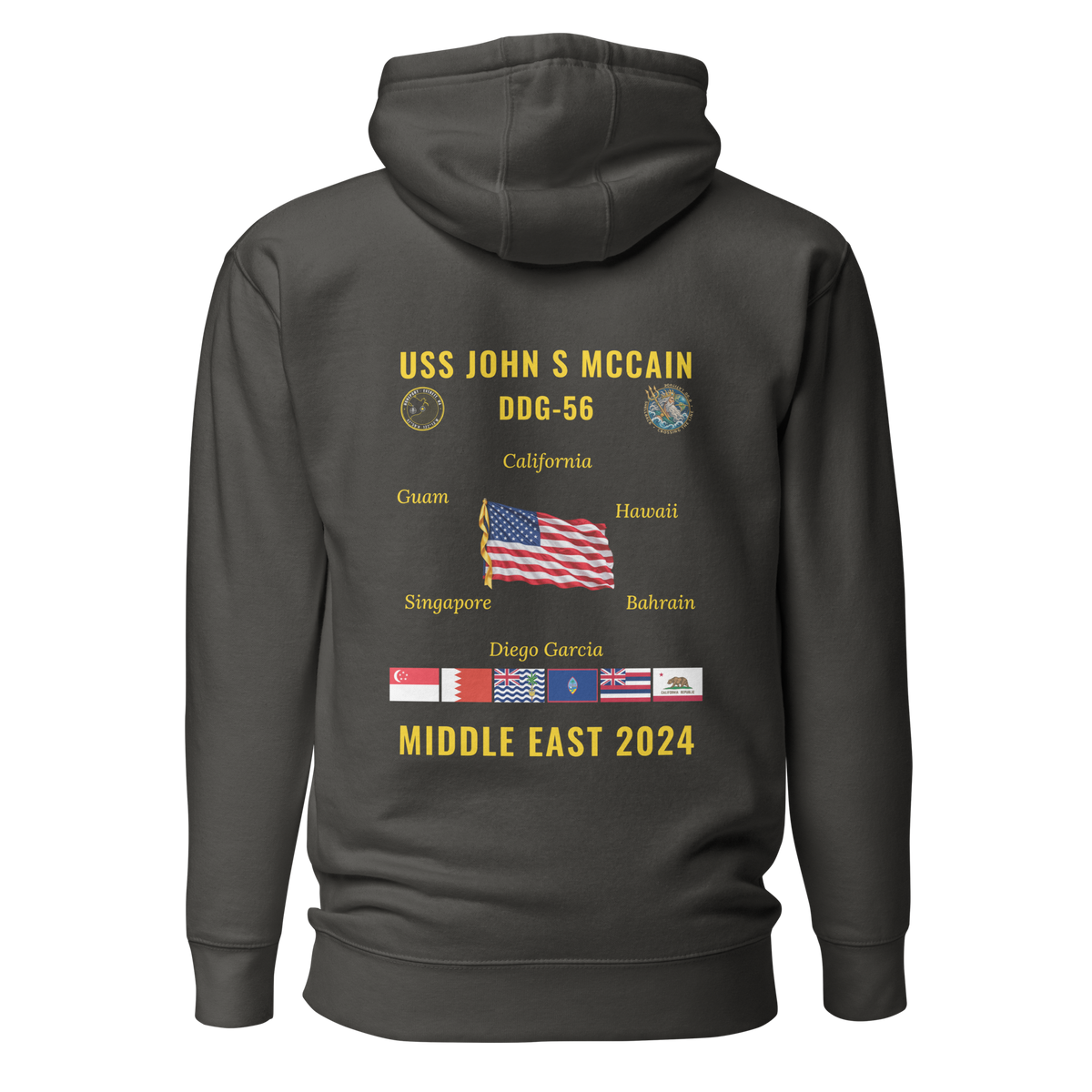 USS John S McCain (DDG-56) 2024 Middle East Cruise Hoodie