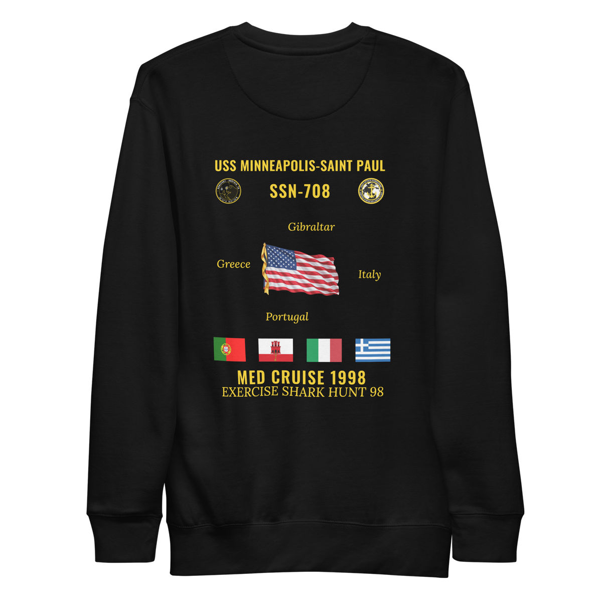USS Minneapolis-Saint Paul (SSN-708) 1998 Med Cruise Sweatshirt