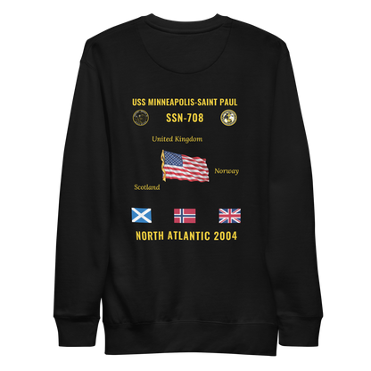 USS Minneapolis-Saint Paul (SSN-708) 2004 North Atlantic Cruise Sweatshirt