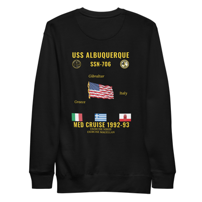 USS Albuquerque (SSN-706) 1992-93 Med Cruise Sweatshirt