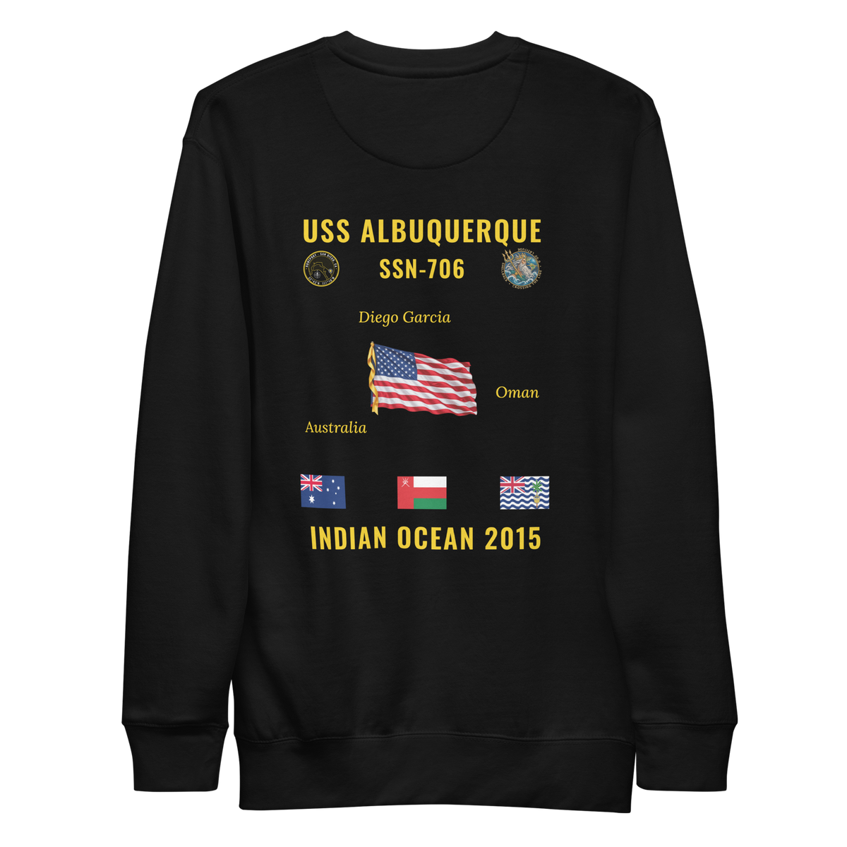 USS Albuquerque (SSN-706) 2015 Indian Ocean Cruise Sweatshirt