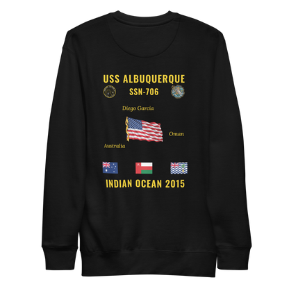 USS Albuquerque (SSN-706) 2015 Indian Ocean Cruise Sweatshirt