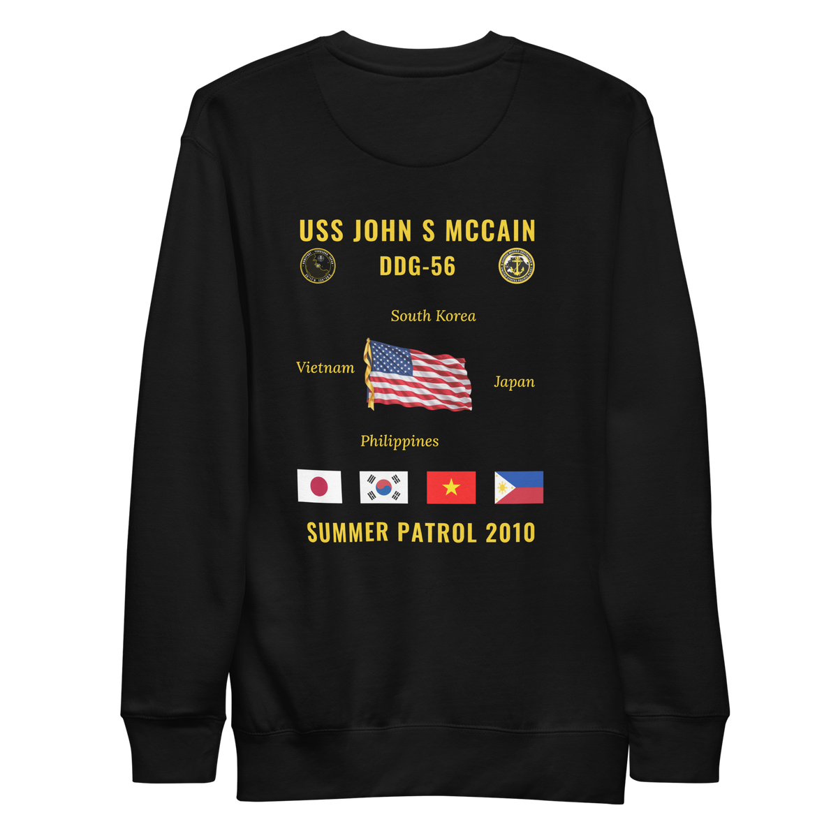 USS John S McCain (DDG-56) 2010 Summer Patrol Cruise Sweatshirt