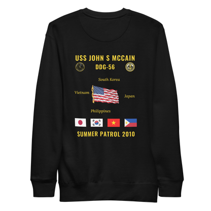 USS John S McCain (DDG-56) 2010 Summer Patrol Cruise Sweatshirt