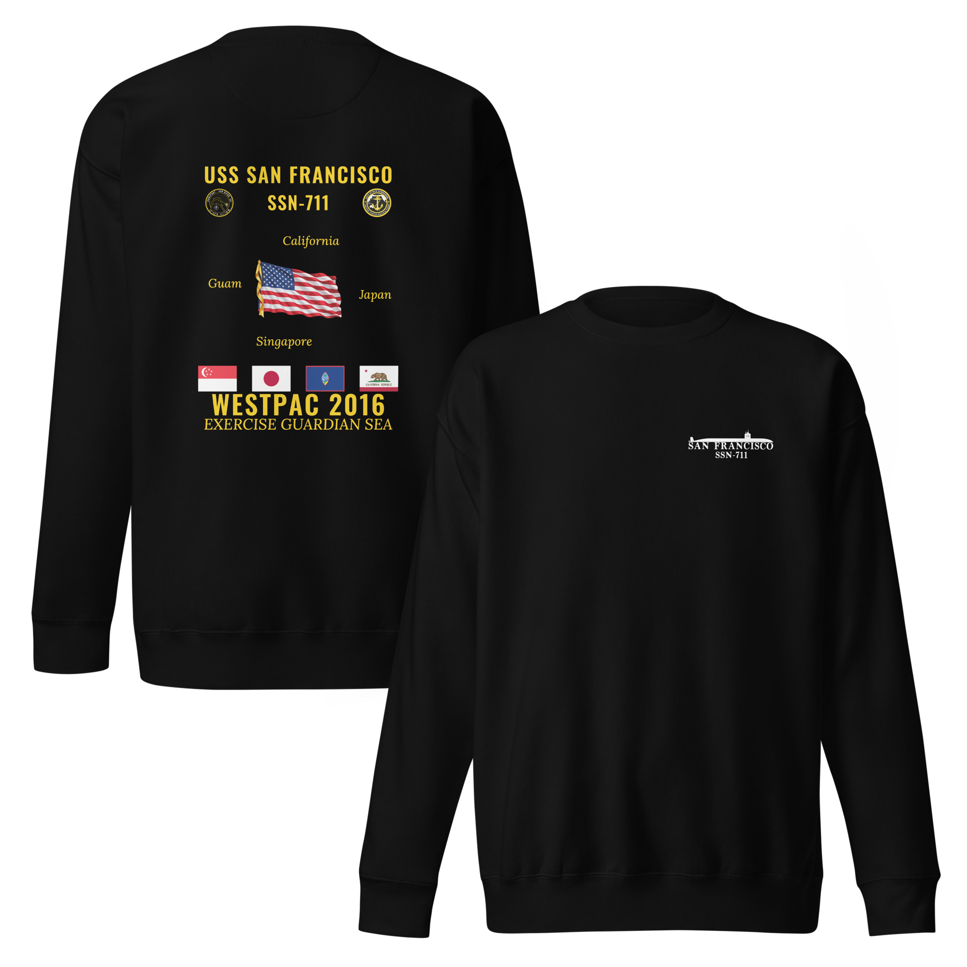 USS San Francisco (SSN-711) 2016 WestPac Cruise Sweatshirt