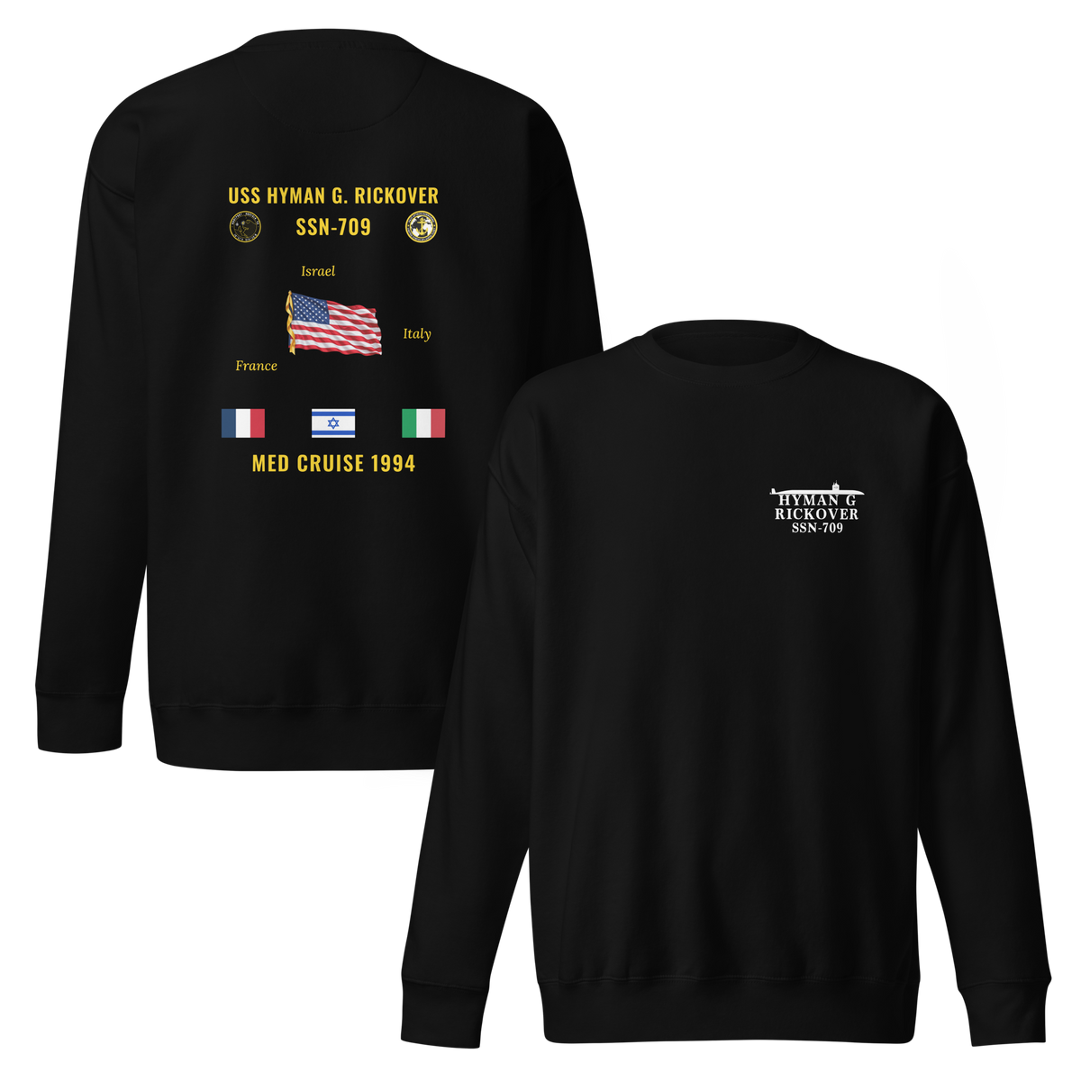 USS Hyman G. Rickover (SSN-709) 1994 Med Cruise Sweatshirt