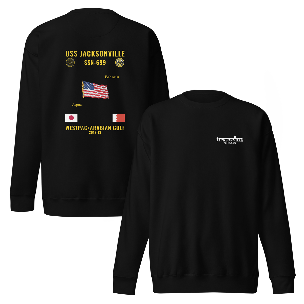 USS Jacksonville (SSN-699) 2012-13 WestPac/Arabian Gulf Cruise Sweatshirt