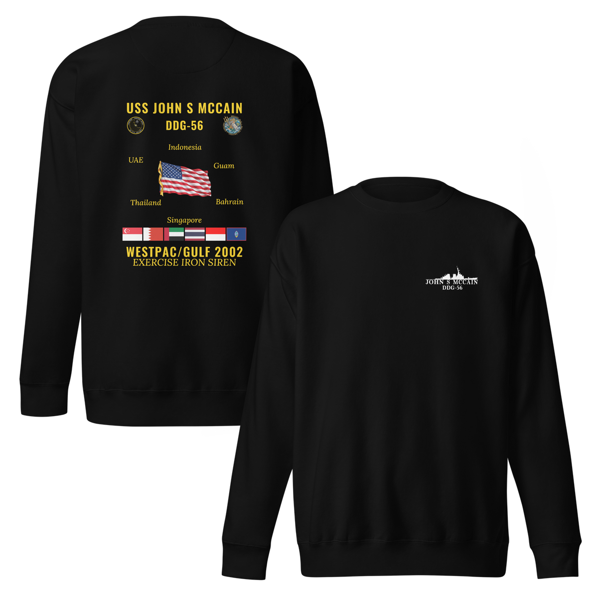 USS John S McCain (DDG-56) 2002 WestPac/Gulf Cruise Sweatshirt