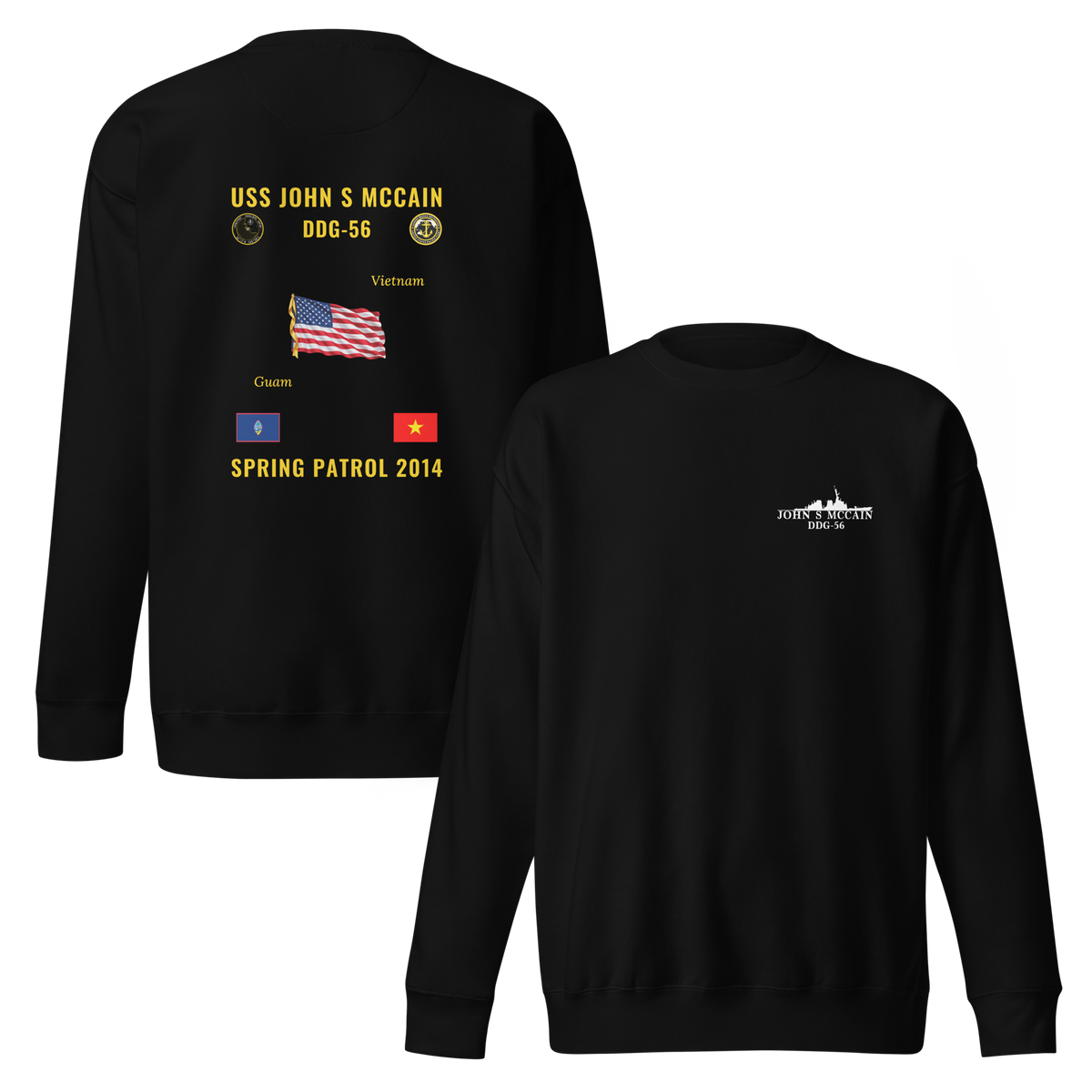 USS John S McCain (DDG-56) 2014 Spring Patrol Cruise Sweatshirt
