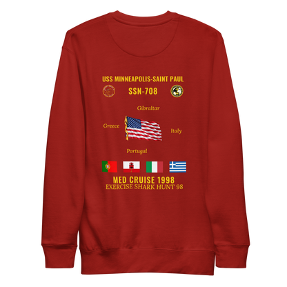 USS Minneapolis-Saint Paul (SSN-708) 1998 Med Cruise Sweatshirt
