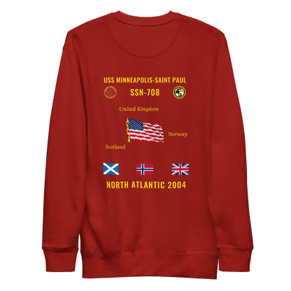 USS Minneapolis-Saint Paul (SSN-708) 2004 North Atlantic Cruise Sweatshirt