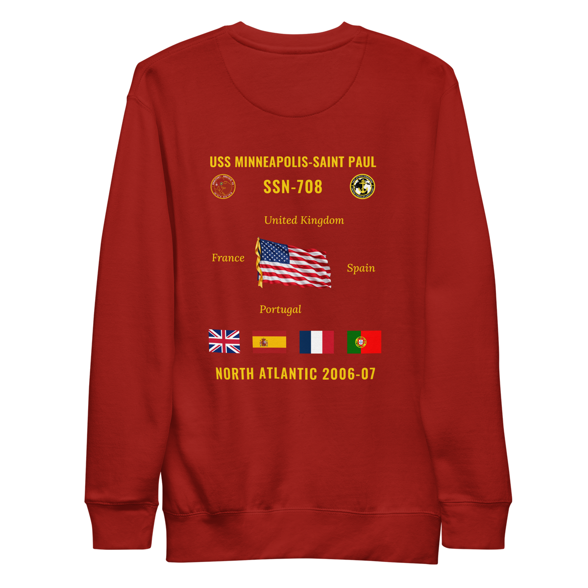 USS Minneapolis-Saint Paul (SSN-708) 2006-07 North Atlantic Cruise Sweatshirt