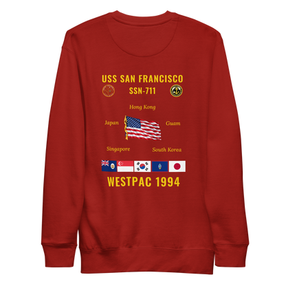 USS San Francisco (SSN-711) 1994 WestPac Cruise Sweatshirt