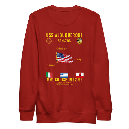 USS Albuquerque (SSN-706) 1992-93 Med Cruise Sweatshirt