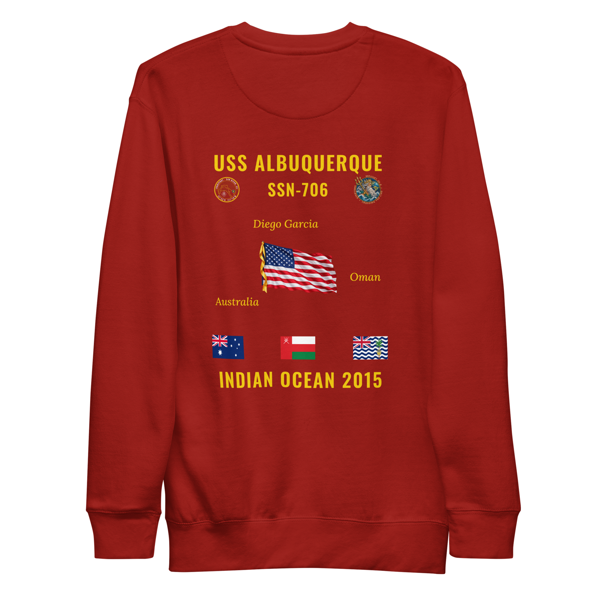 USS Albuquerque (SSN-706) 2015 Indian Ocean Cruise Sweatshirt