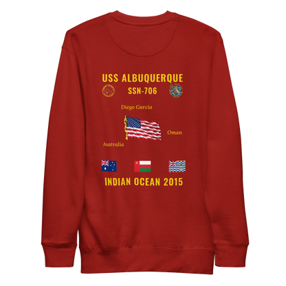 USS Albuquerque (SSN-706) 2015 Indian Ocean Cruise Sweatshirt