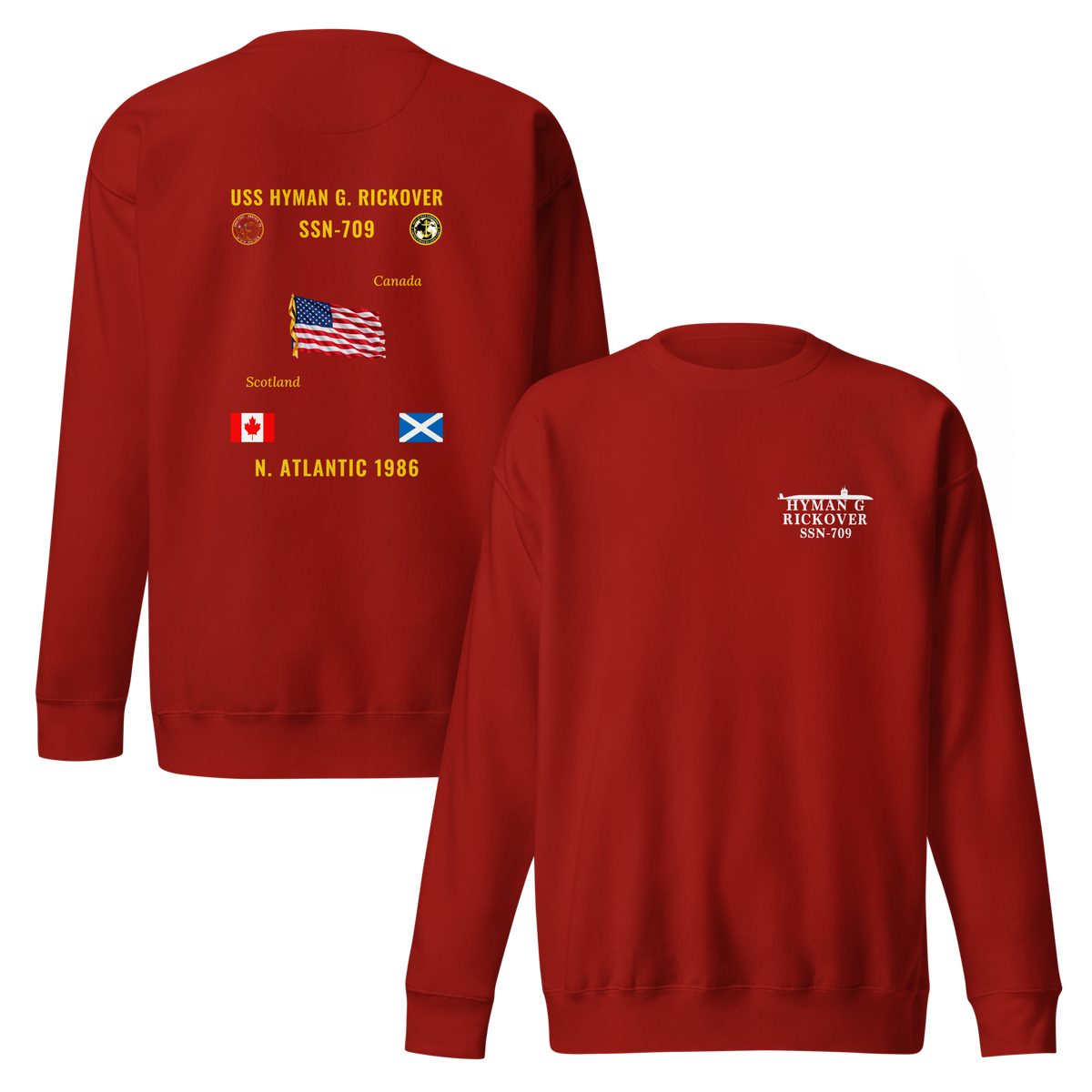 USS Hyman G. Rickover (SSN-709) 1986 N. Atlantic Cruise Sweatshirt