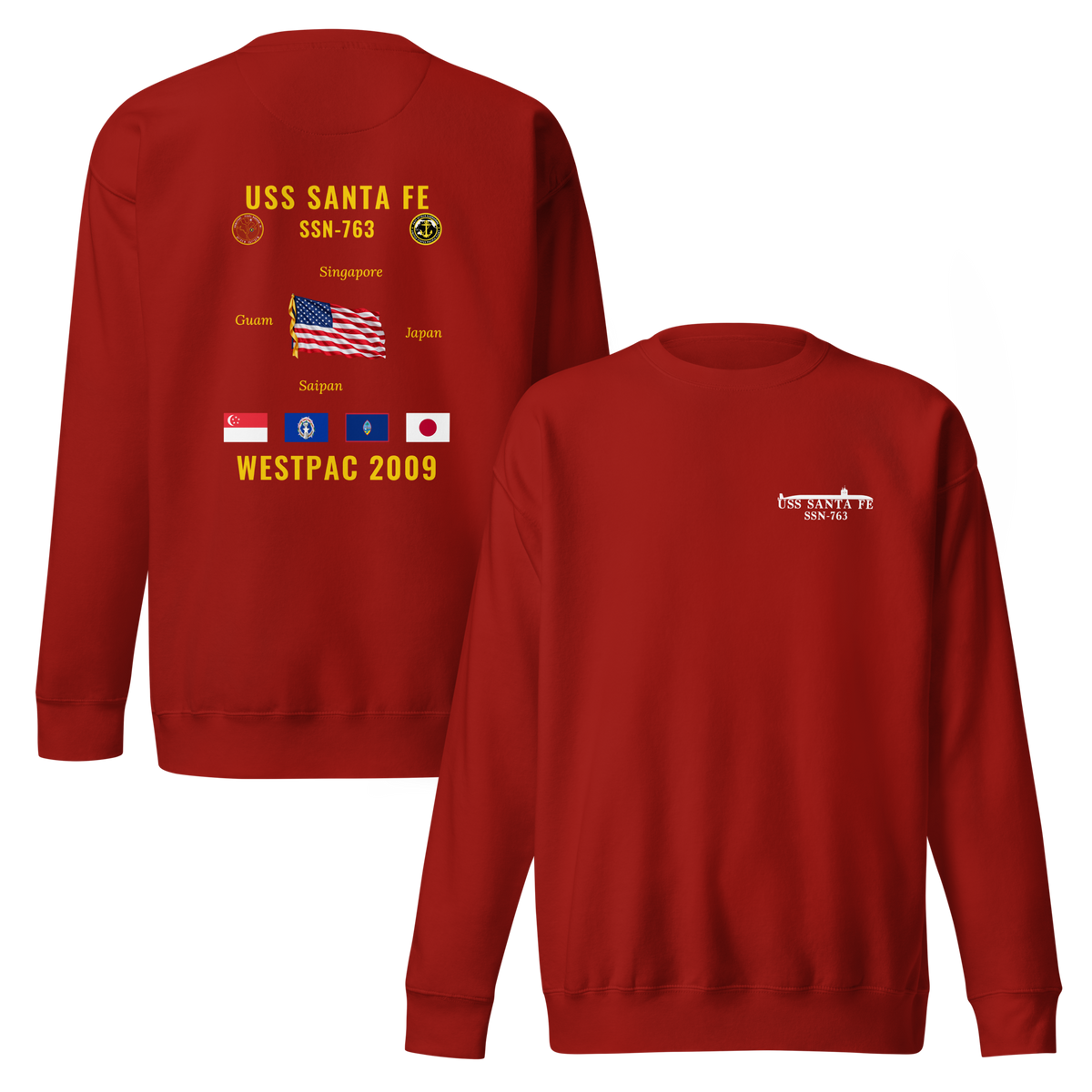 USS Santa Fe (SSN-763) 2009 WestPac Cruise Sweatshirt