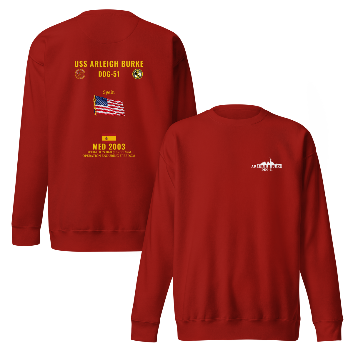 USS Arleigh Burke (DDG-51) 2003 Med Cruise Sweatshirt