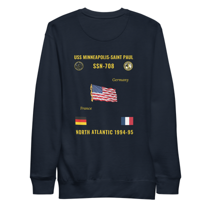 USS Minneapolis-Saint Paul (SSN-708) 1994-95 North Atlantic Cruise Sweatshirt