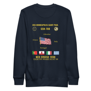 USS Minneapolis-Saint Paul (SSN-708) 1998 Med Cruise Sweatshirt