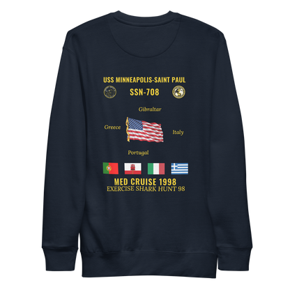 USS Minneapolis-Saint Paul (SSN-708) 1998 Med Cruise Sweatshirt