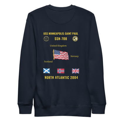 USS Minneapolis-Saint Paul (SSN-708) 2004 North Atlantic Cruise Sweatshirt