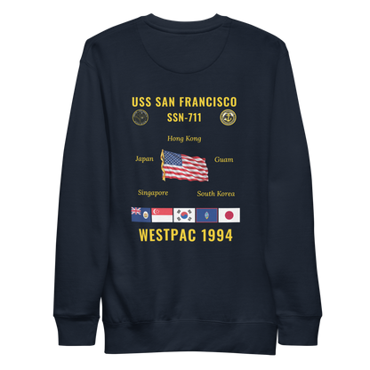 USS San Francisco (SSN-711) 1994 WestPac Cruise Sweatshirt